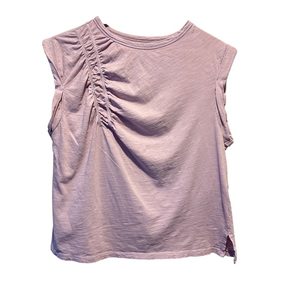 Pilcro Tops - Pilcro Muscle Tee Women Small Purple Ruched Asymmetric Slub Knit Anthropologie